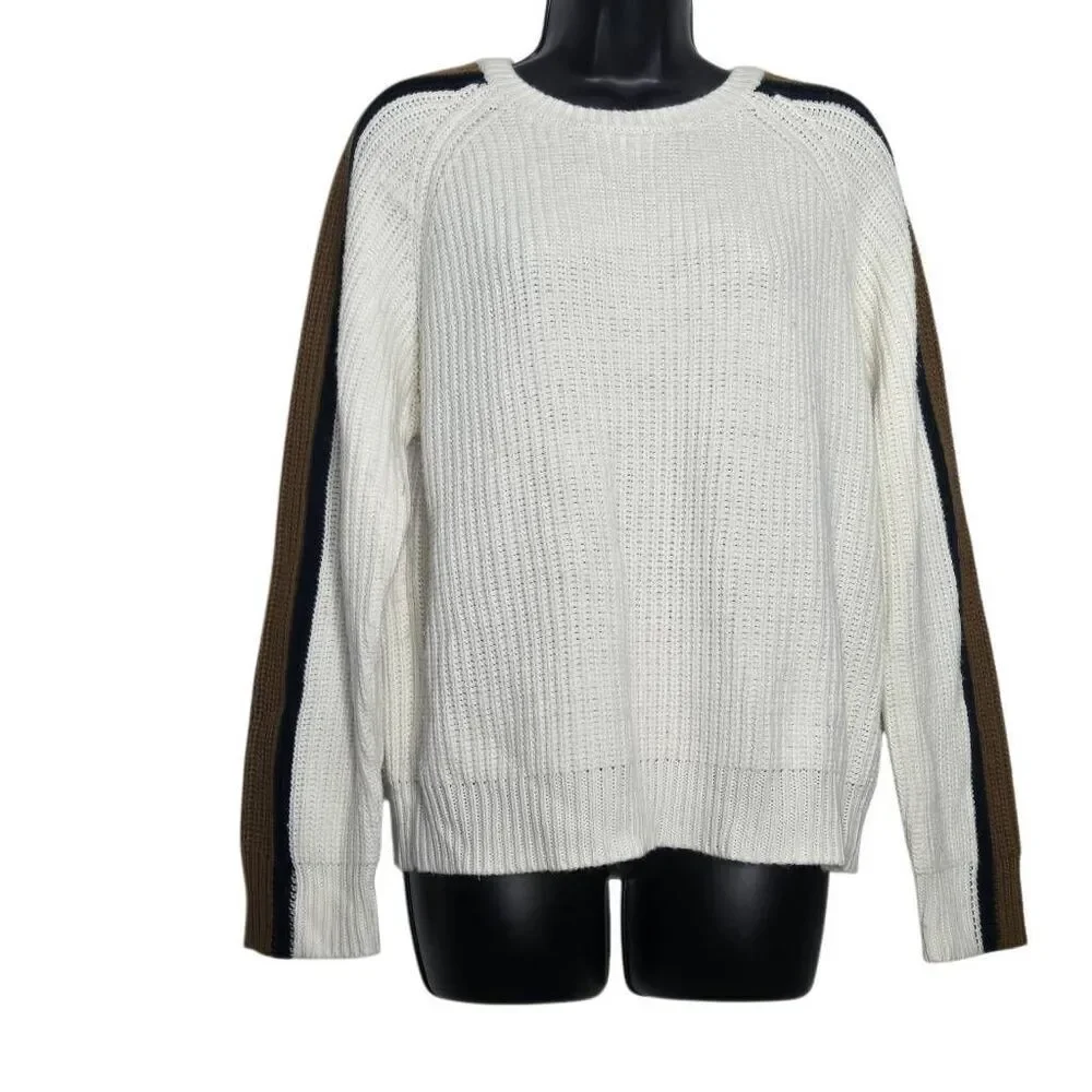 Sanctuary Knit Sweater Size Medium Striped Sleeves Cozy Fall
